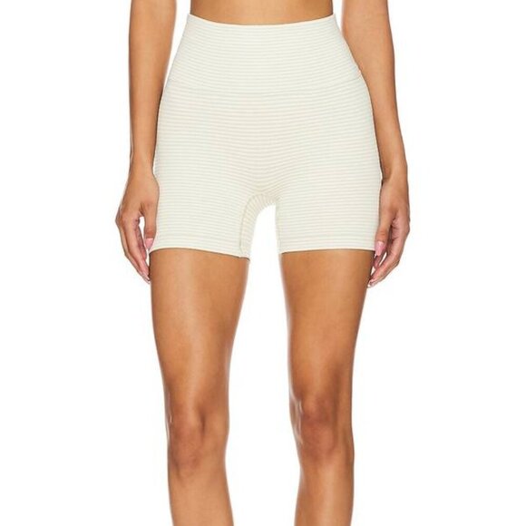 NEW WELLBEING + BEINGWELL Women's Size S/M Maram 4 Inch Shorts Green Stripes - Picture 4 of 11